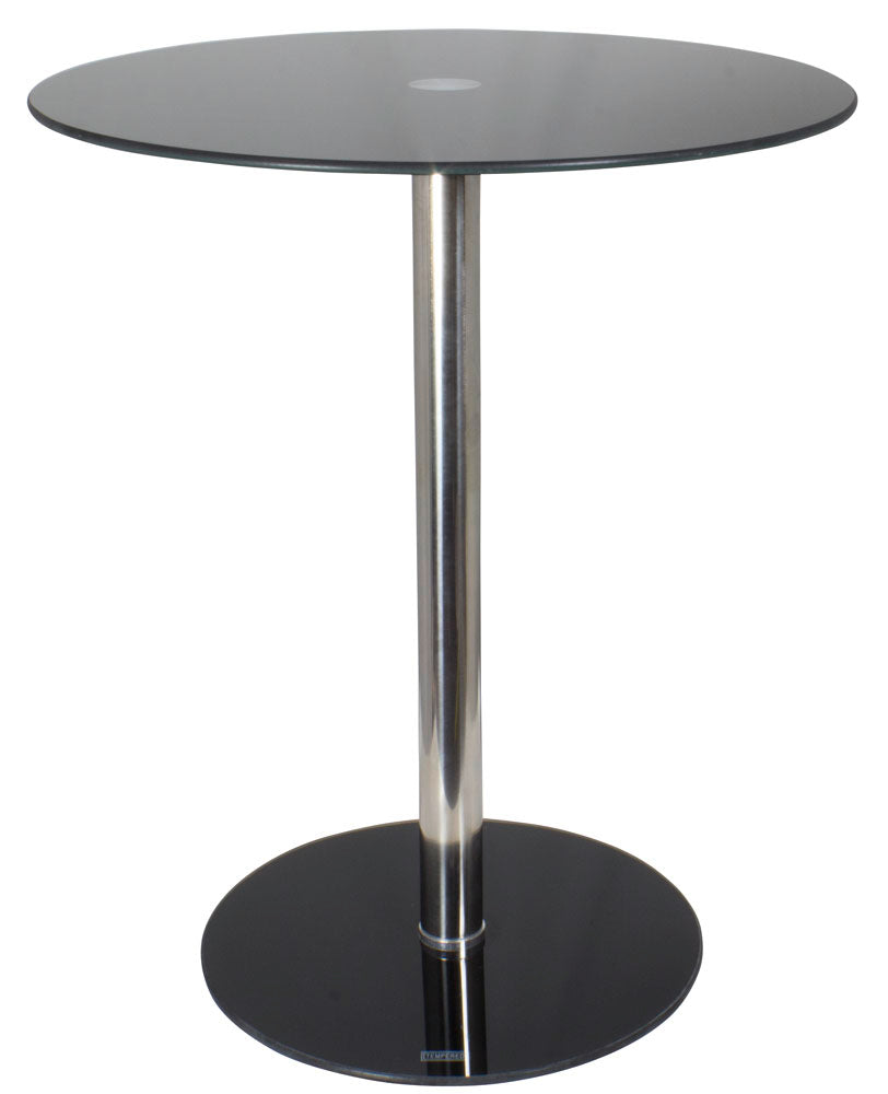 Side table 43x51.5cm with glass, black