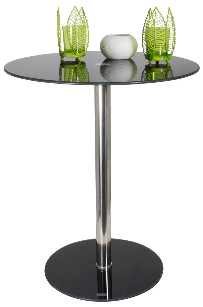 Side table 43x51.5cm with glass, black