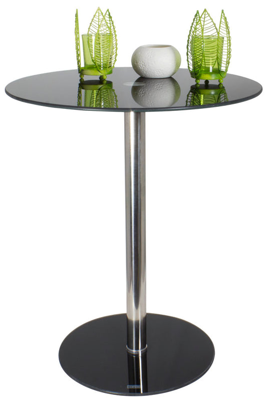Side Table 43x51,5cm mit Glas, schwarz