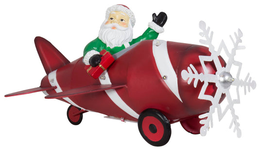 Santa en avión 33cm / paquete de 4
