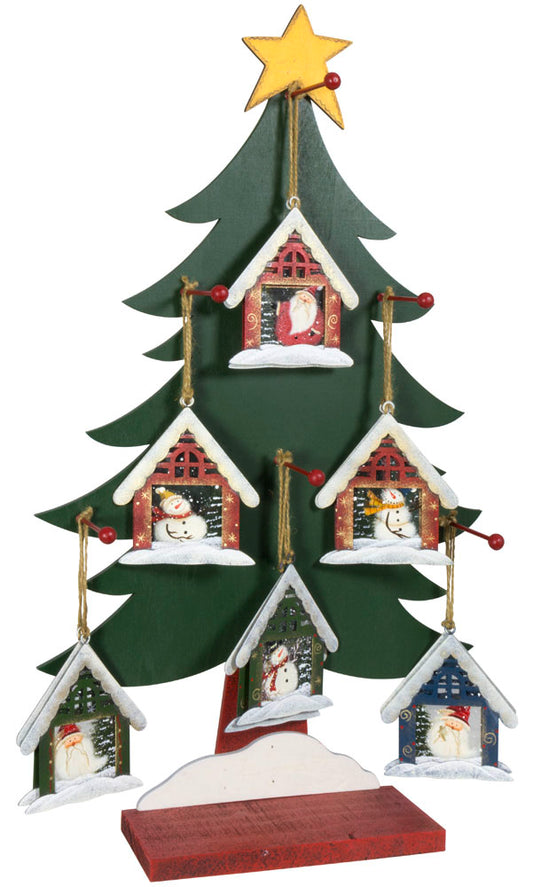 Adorno para árbol casa en exhibidor 48 piezas / paquete de 192