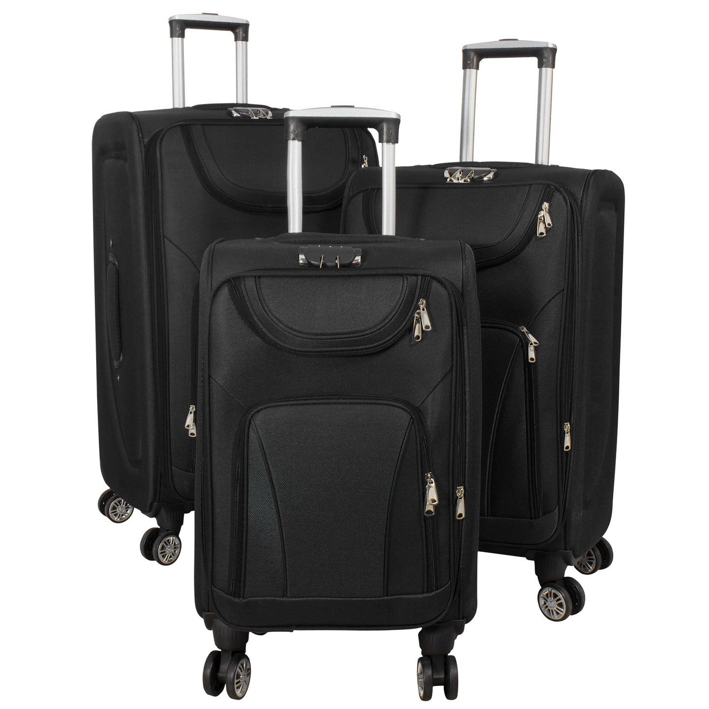 Set valigie in nylon 3 pezzi Maribor nero