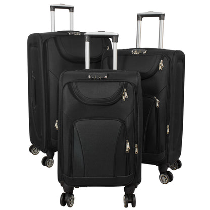 Set valigie in nylon 3 pezzi Maribor nero