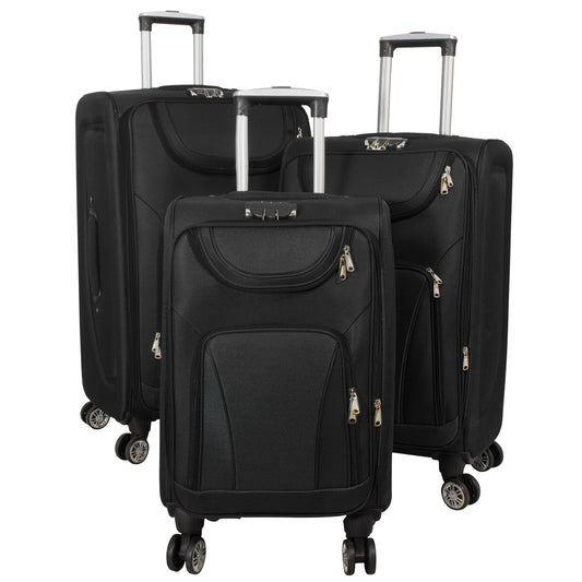 Set valigie in nylon 3 pezzi Maribor nero