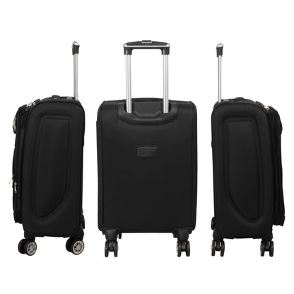 Set valigie in nylon 3 pezzi Maribor nero