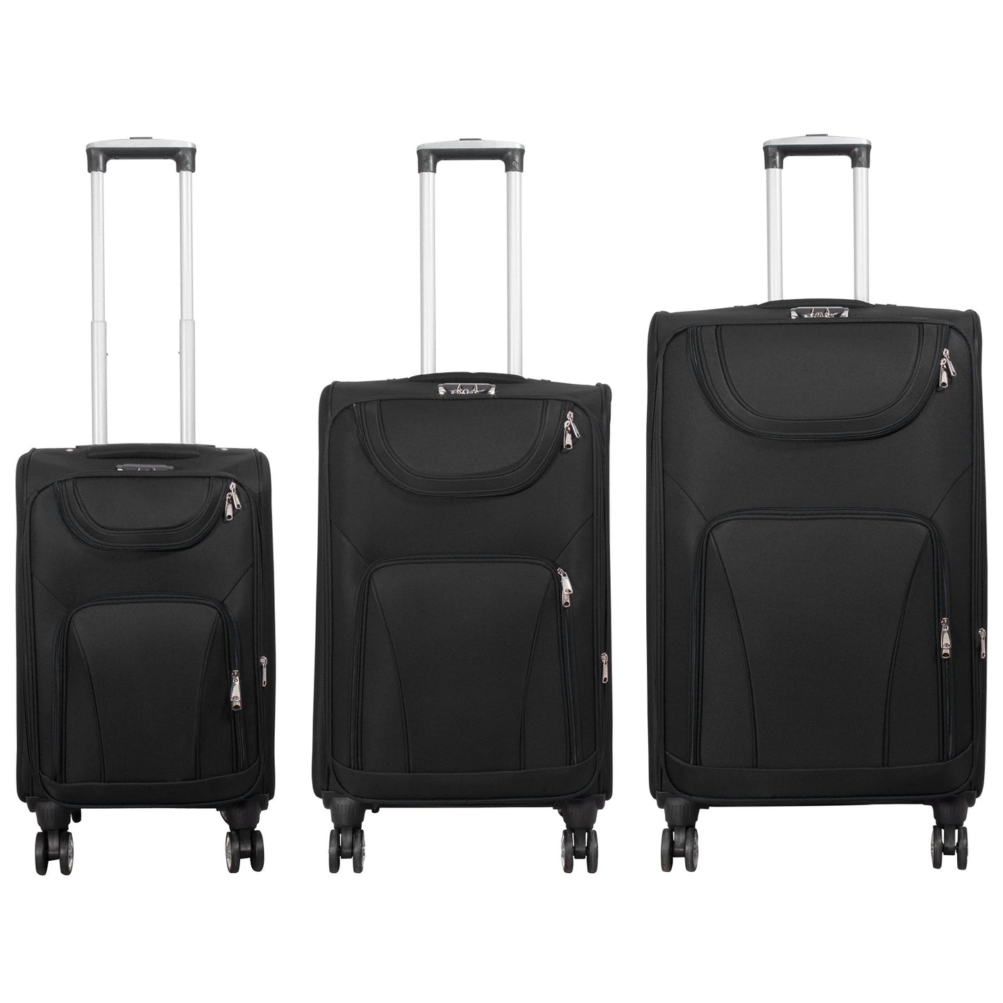 Set valigie in nylon 3 pezzi Maribor nero