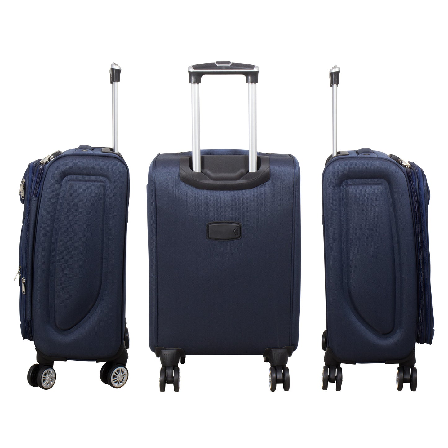 Nylon 3-Piece Suitcase Set Blue Soft Luggage Model Maribor