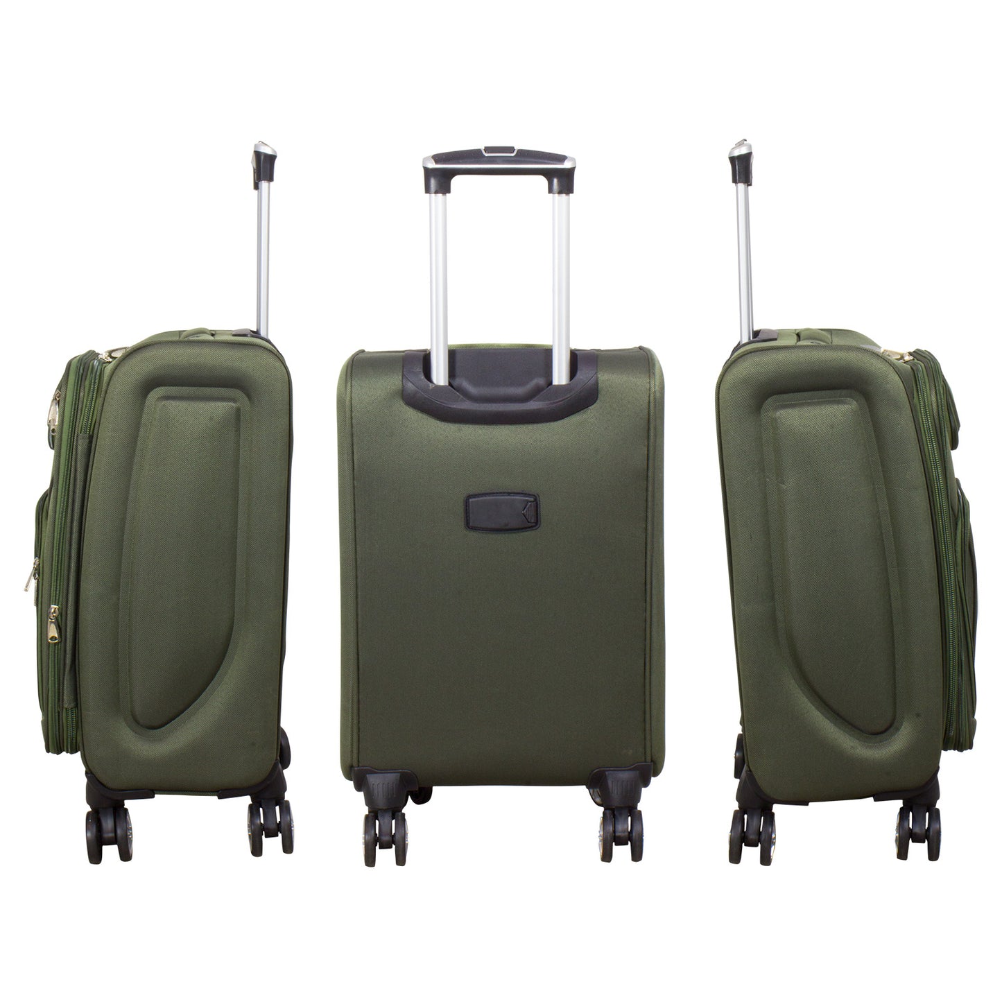 Nylon Luggage Set 3pcs Color Green Soft Luggage Model Maribor