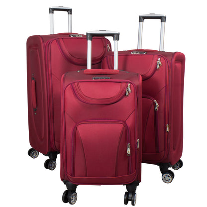Nylon-Kofferset 3tlg Farbe rot Weichgepäck Modell Maribor
