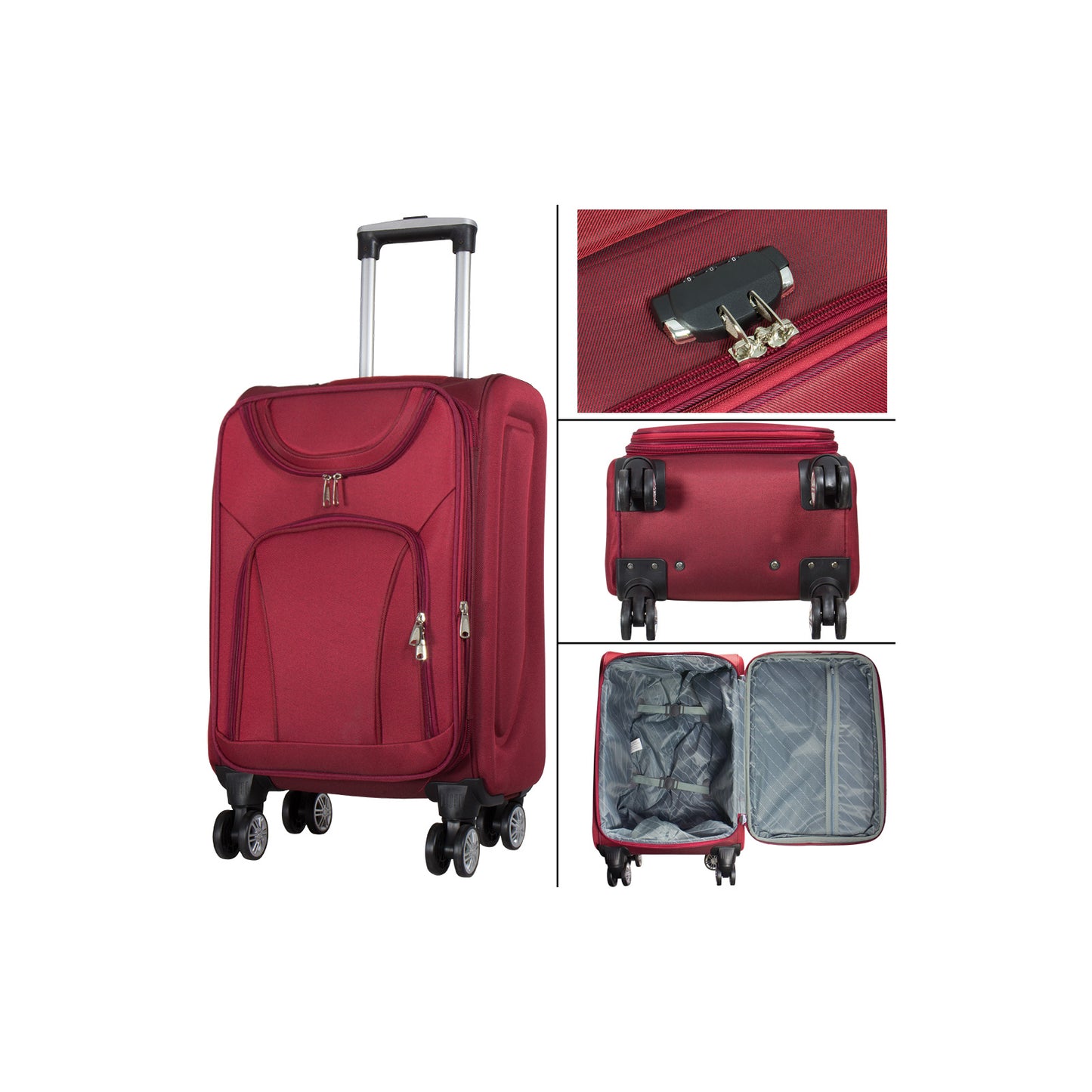 Nylon-Kofferset 3tlg Farbe rot Weichgepäck Modell Maribor