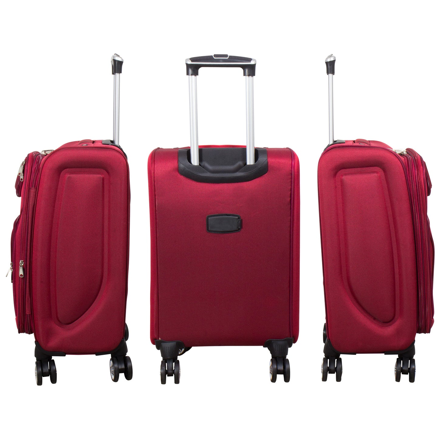 Set de valises en nylon 3 pièces couleur rouge bagage souple modèle Maribor