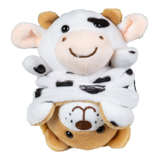 Wende-Plüschtier Kuh/Löwe 15cm