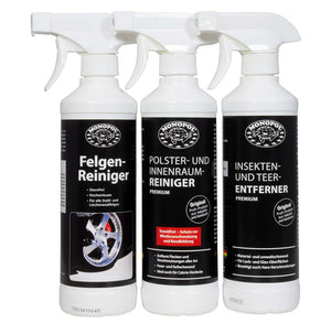 Autopflegeset / Reinigerset 3tlg, je 500ml, VE-8