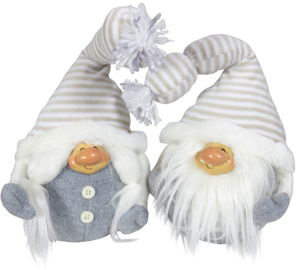 Gnom 20cm weiß-grau / 2er-Set /VE-10