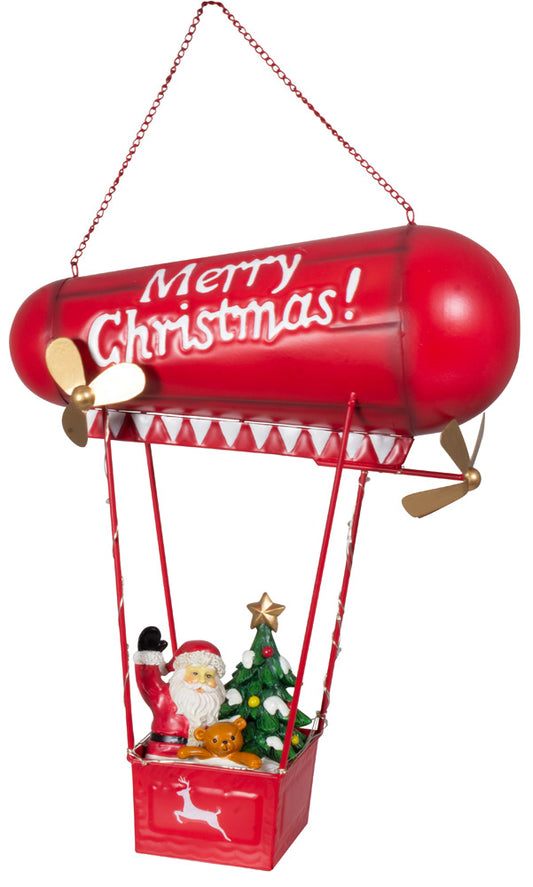 Santa en globo 40cm, con luz LED / VE-2