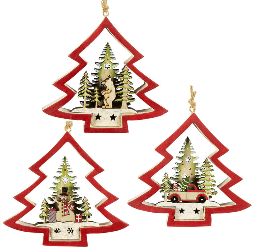 Baumschmuck Holz, 3 Designs / VE-288 (24)