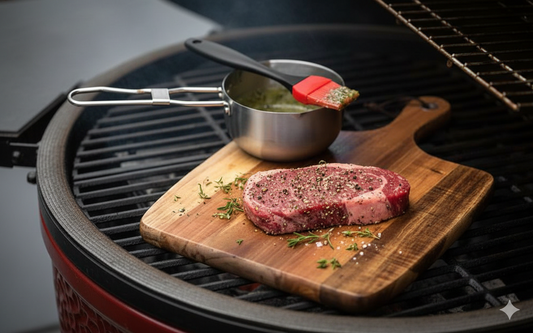 Marinating set 2-piece pot with brush