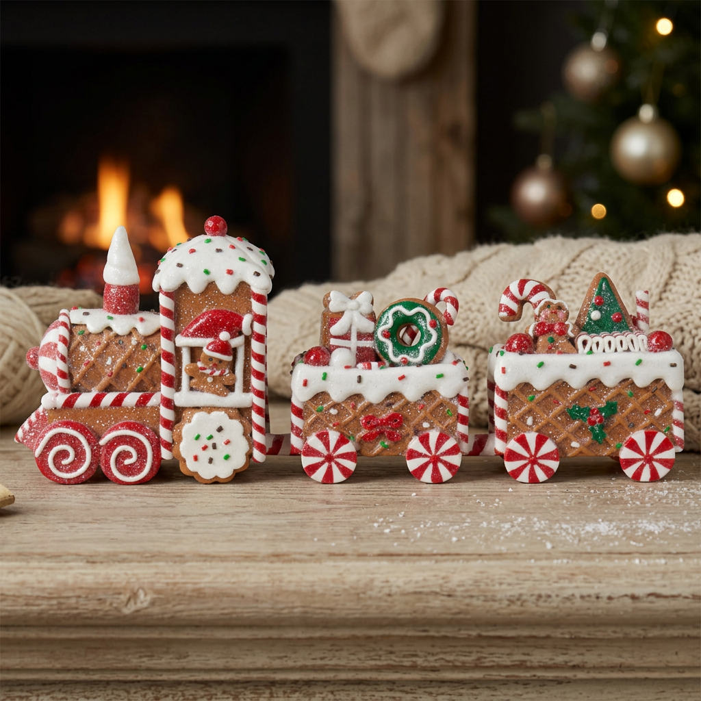 Tren navideño de pan de jengibre 33cm / VE-12(1)