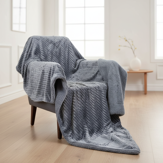 Wohndecke 150x200cm Cordoptik anthrazit, VE-8