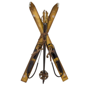 Deko-Holzski, Paar mit Stöcken, Länge 50cm, VE-18