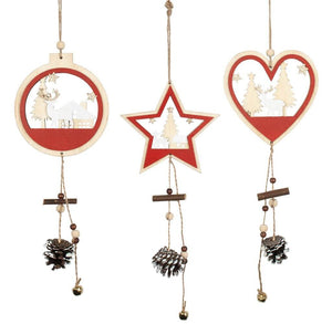 Hängedeko Holz, 3 Designs, 30cm