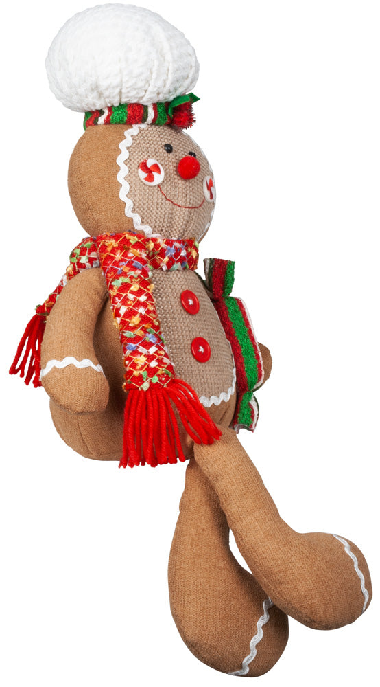 Figurine pain d'épices assise sur bord 30cm, 2 designs, VE-16