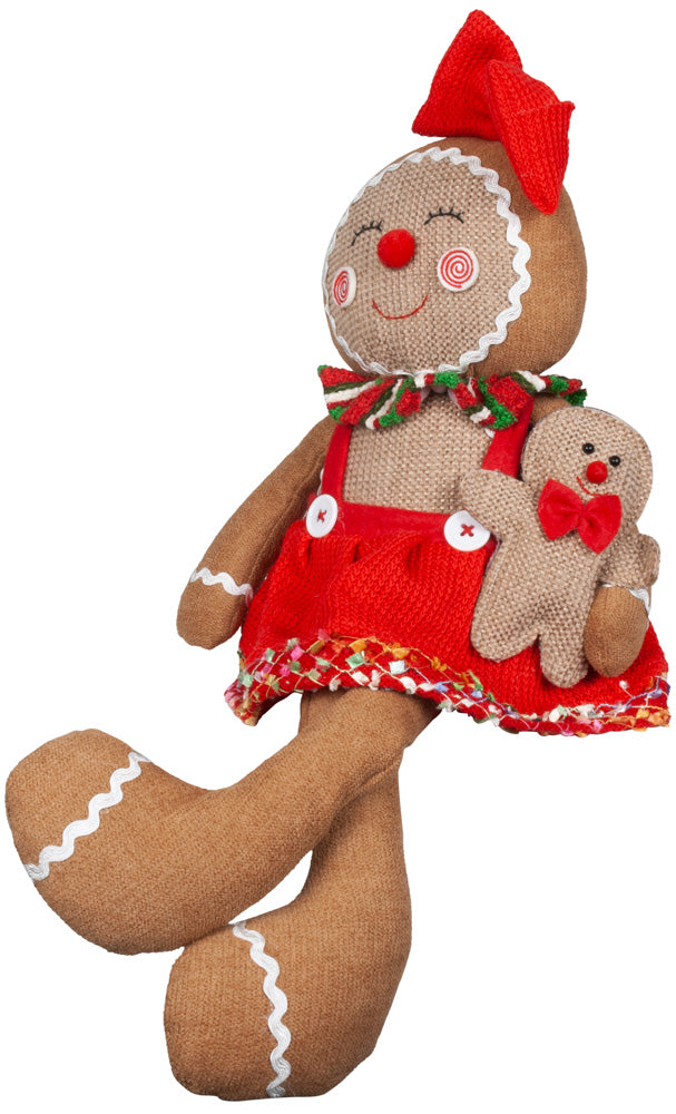 Figurine pain d'épices assise sur bord 30cm, 2 designs, VE-16