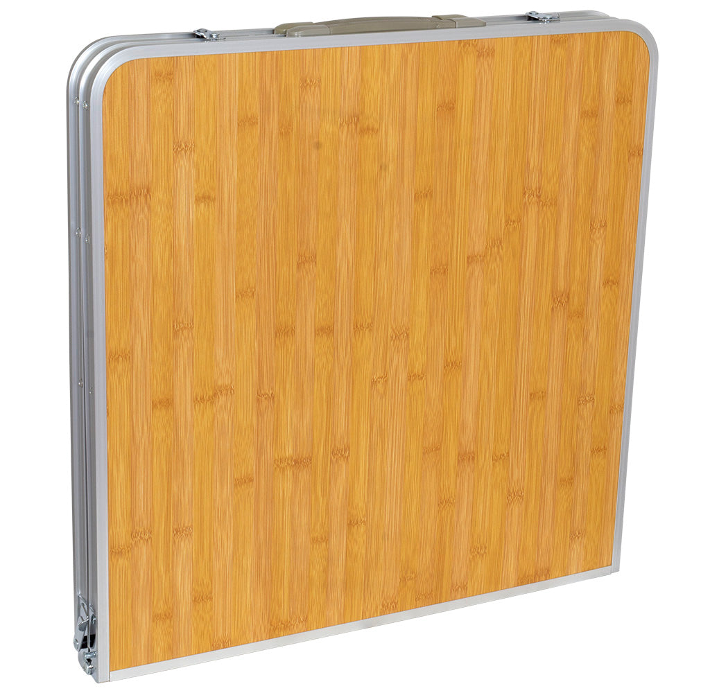 Mesa de camping con 4 sillas plegables marrón, VE-2