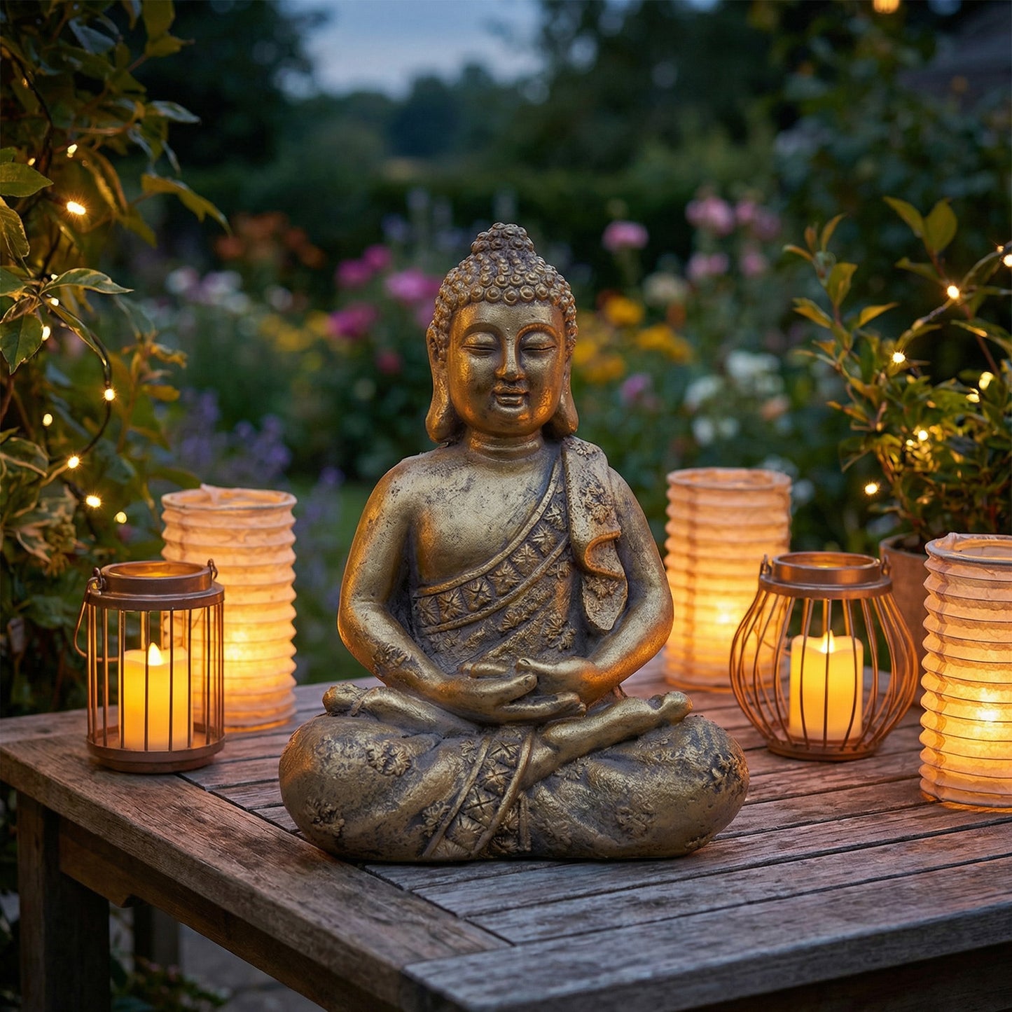 Buddha Sitzend, Farbe bronze, 27x18x37cm, VE-4