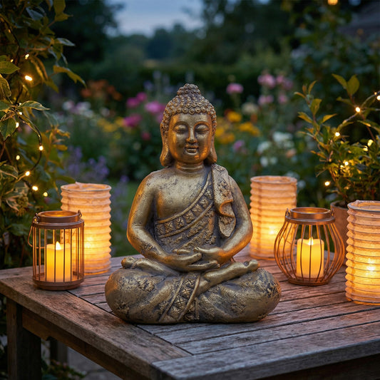 Garten Dekofigur Buddha Statue 37cm