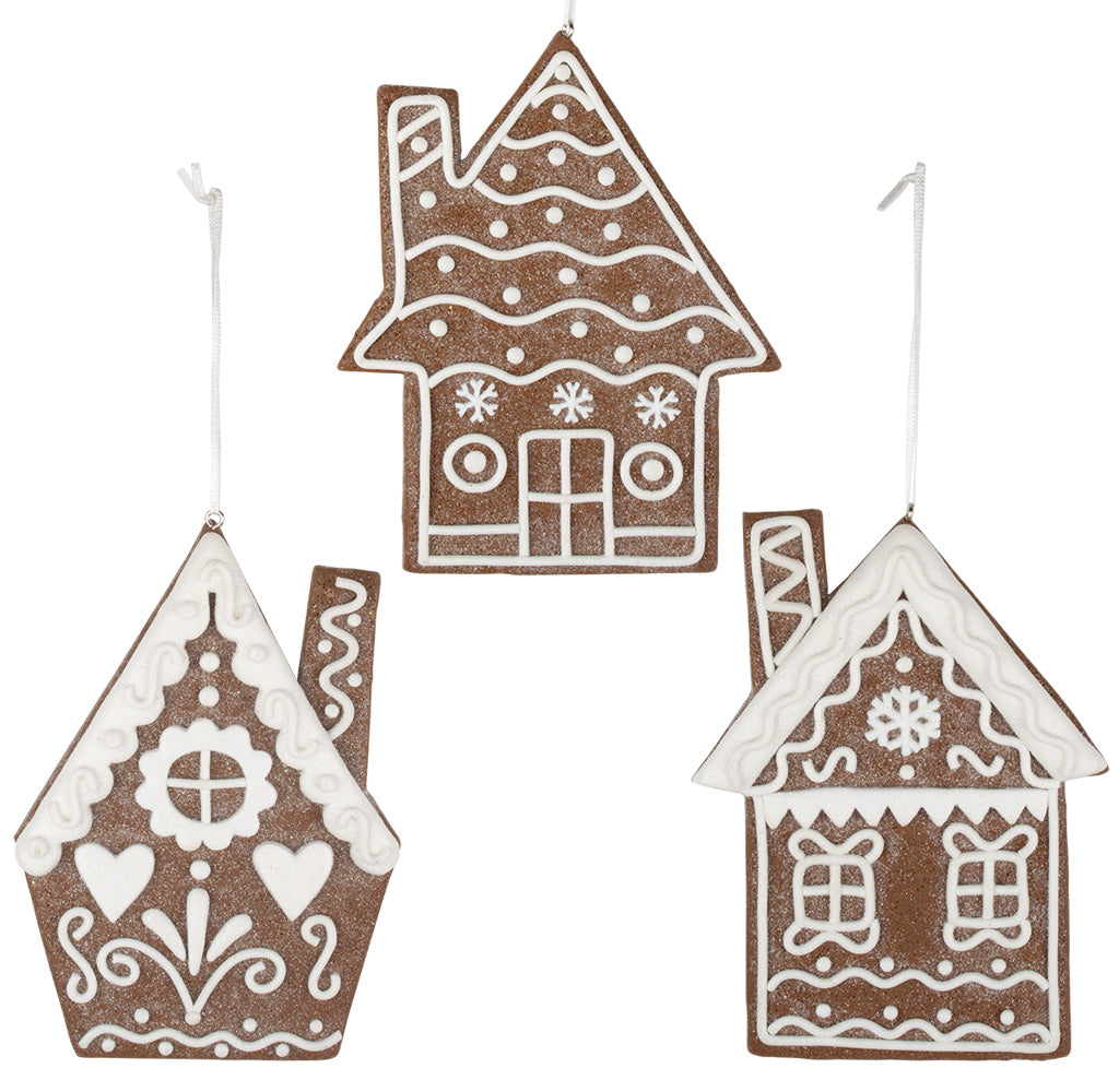 Decorazioni per albero casetta di pan di zenzero, 3 design, conf. 144(36)