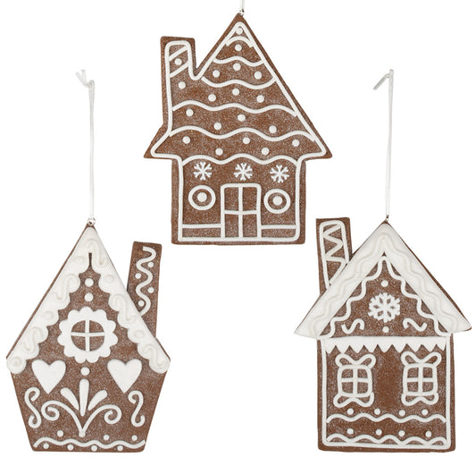 Adorno para árbol casa de pan de jengibre, 3 diseños, VE-144(36)