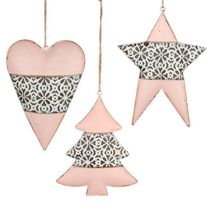 Baumschmuck 15cm aus Metall, 3 Designs, VE-216(6)