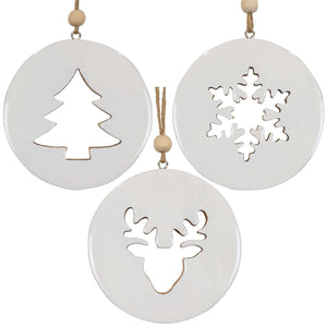 Baumschmuck Holz, 3 Designs, 10cm