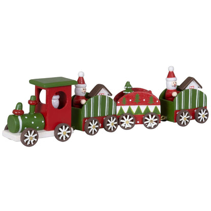 Tischdeko Holzbahn Länge 26cm - Zug mit Anhänger