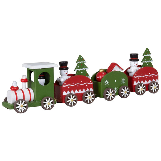 Tischdeko Holzbahn Länge 26cm - Zug mit Anhänger