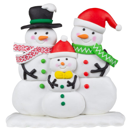Pöytäkoristelu lumiukkoperhe 13,5cm