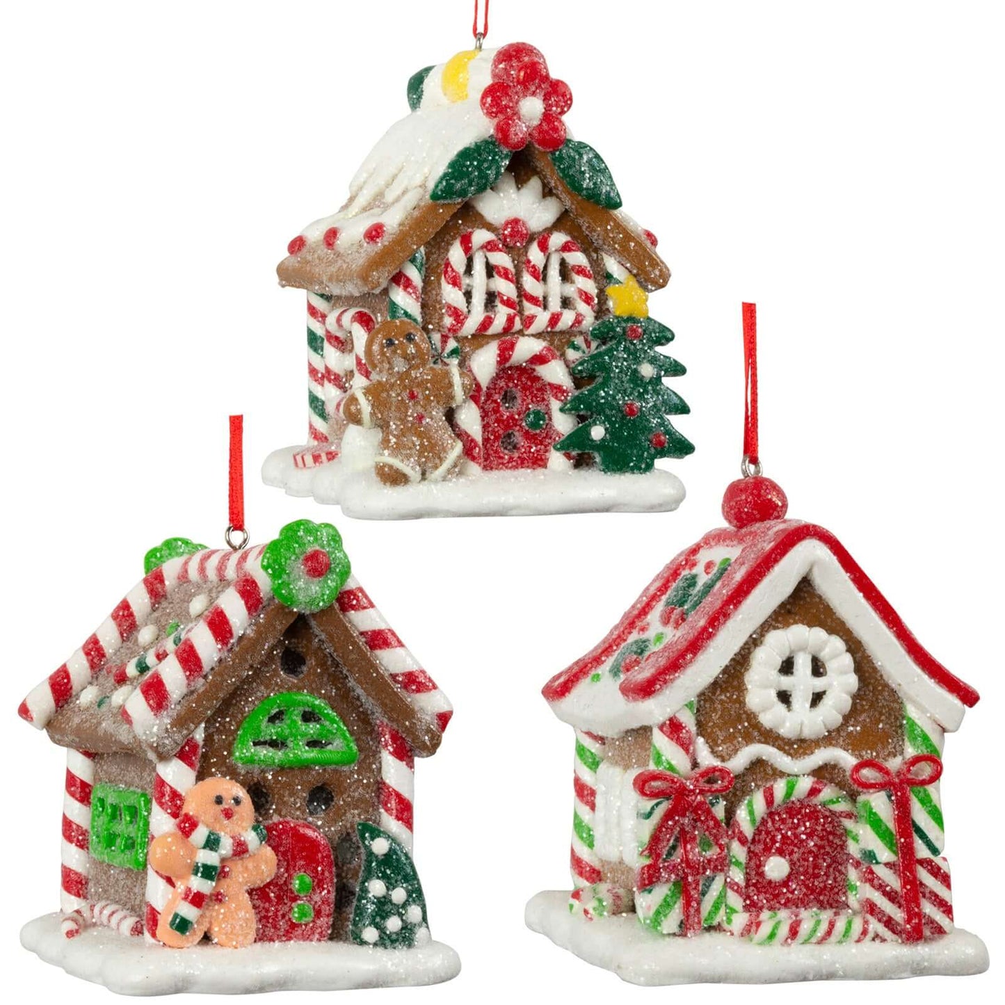 Baumschmuck Lebkuchenhaus, 3 Designs, VE-72(6)
