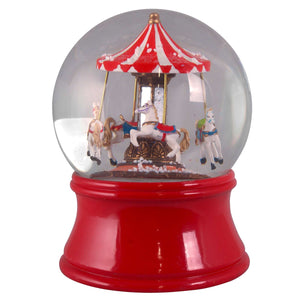 Spieluhr Schneekugel Karussell 17cm, VE-8