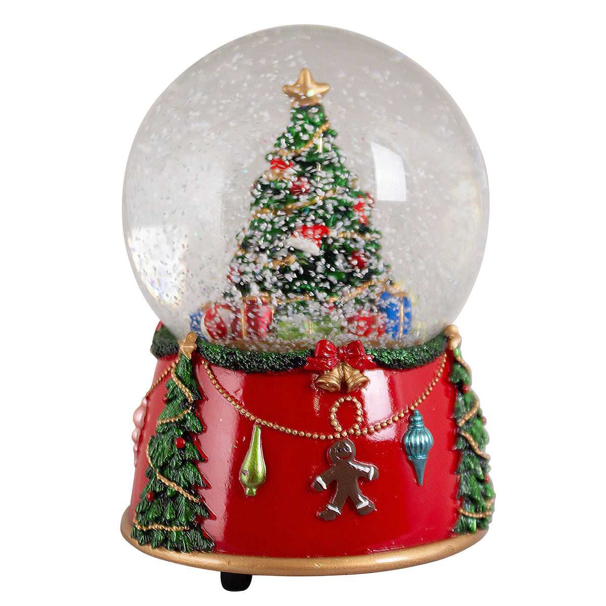 Boîte à musique boule à neige sapin de Noël 14cm, VE-12