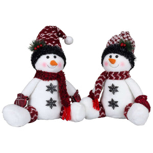 Schneemann sitzend 36cm(50cm), 2 Designs, VE-12
