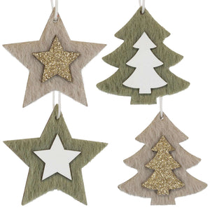 Baumschmuck 8 Stuck in Holzbox, 4 Designs, VE-960(24)