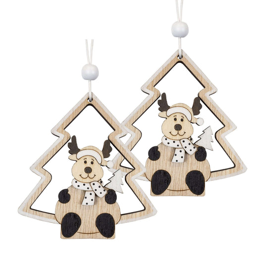 Baumschmuck Holz, Doppelpack, 3 Designs, VE-192(24)