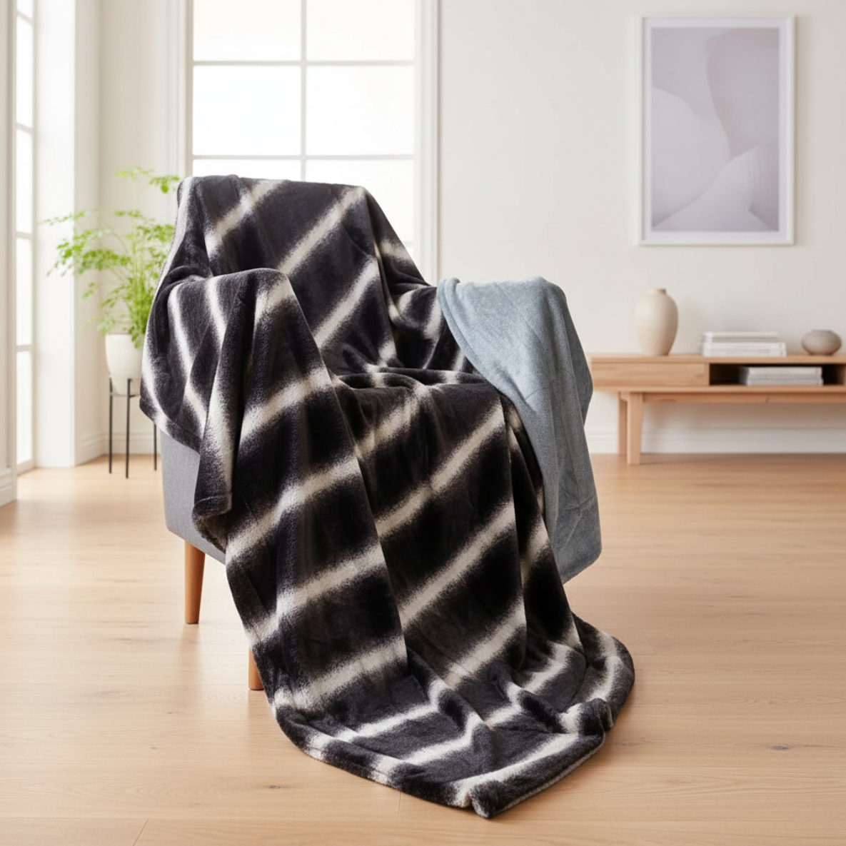 Plaid chinchilla 200x150 cm gris