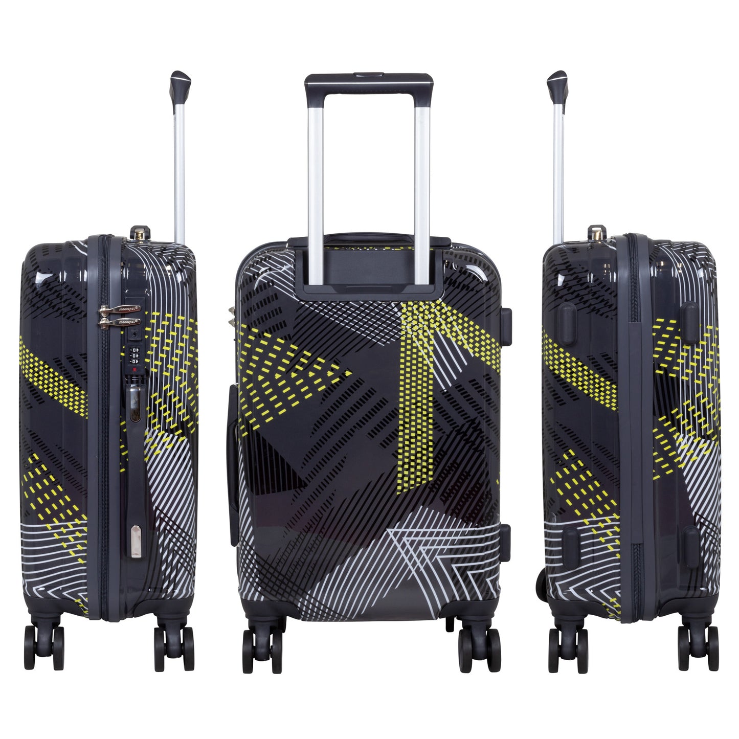 Handgepäck Boarding-Koffer Größe 55cm Hartschale Motivkoffer Ravenna grau