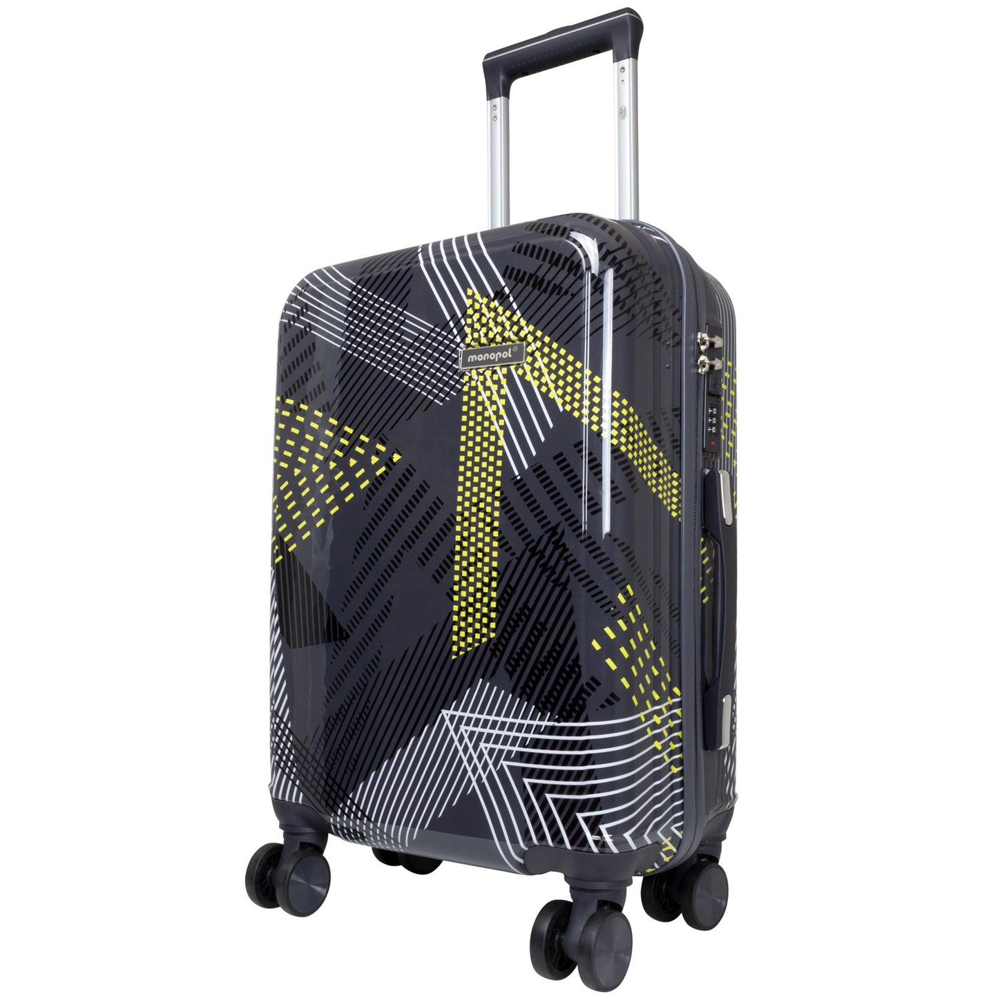 Handgepäck Boarding-Koffer Größe 55cm Hartschale Motivkoffer Ravenna grau