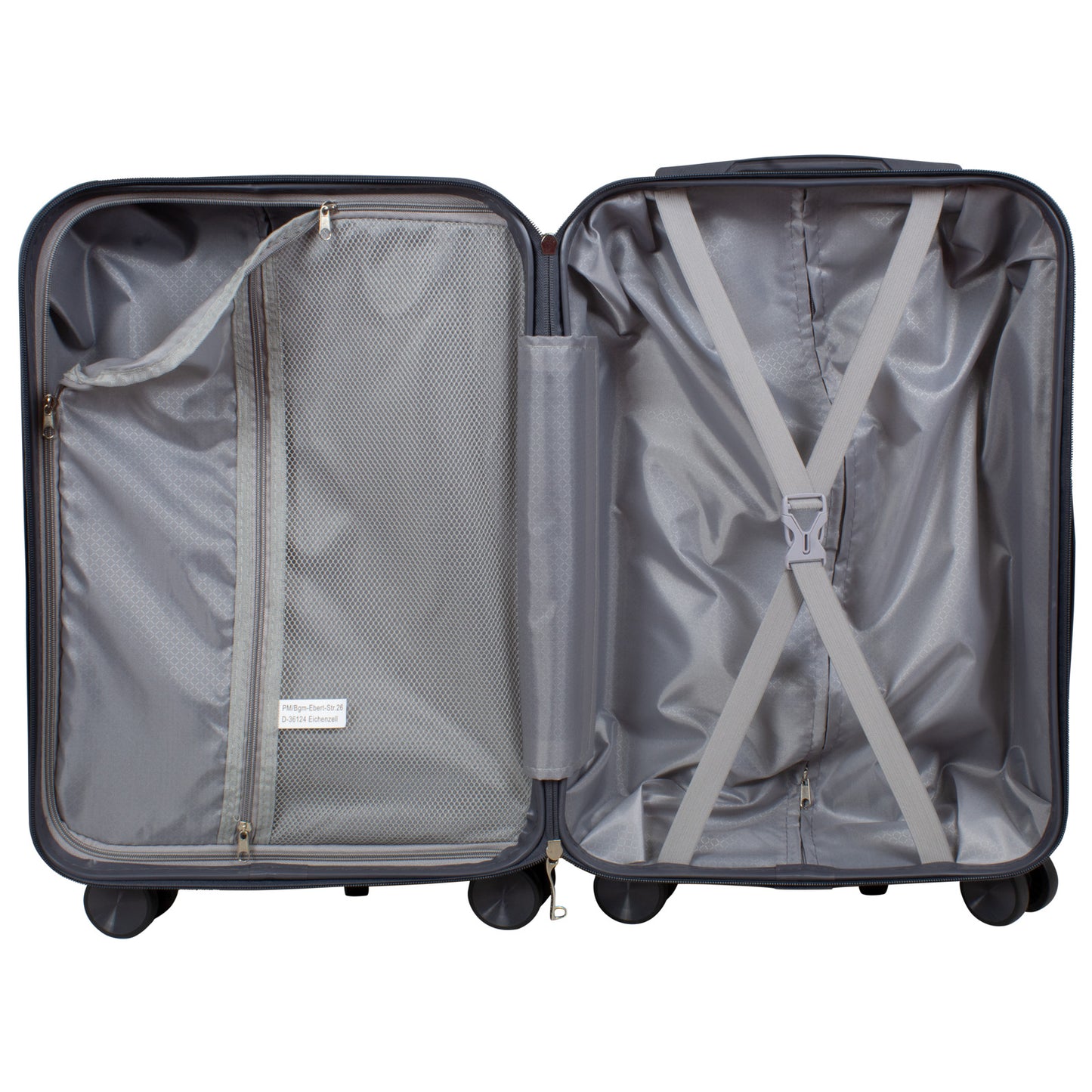 Handgepäck Boarding-Koffer Größe 55cm Hartschale Motivkoffer Ravenna grau