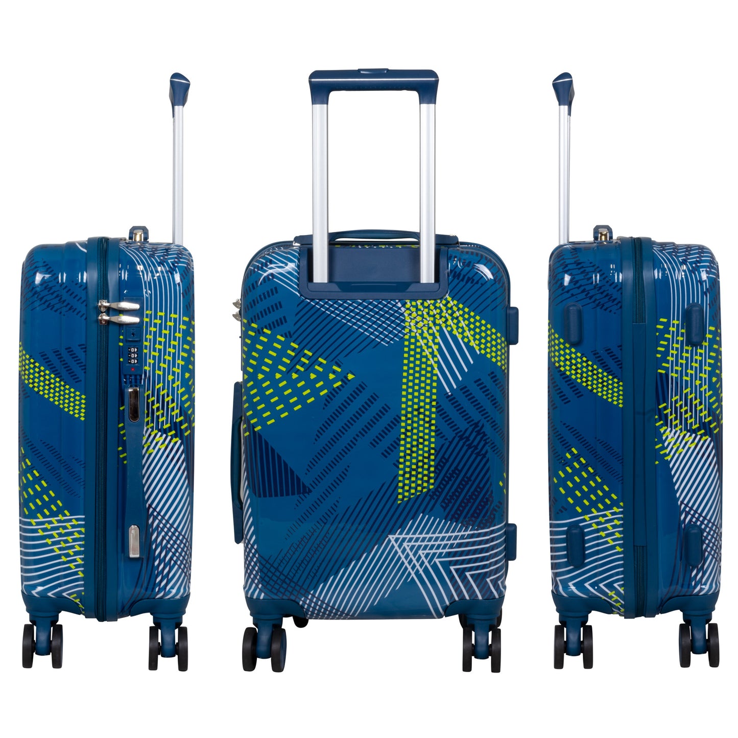 Handgepäck Boarding-Koffer Größe 55cm Hartschale Motivkoffer Ravenna blau
