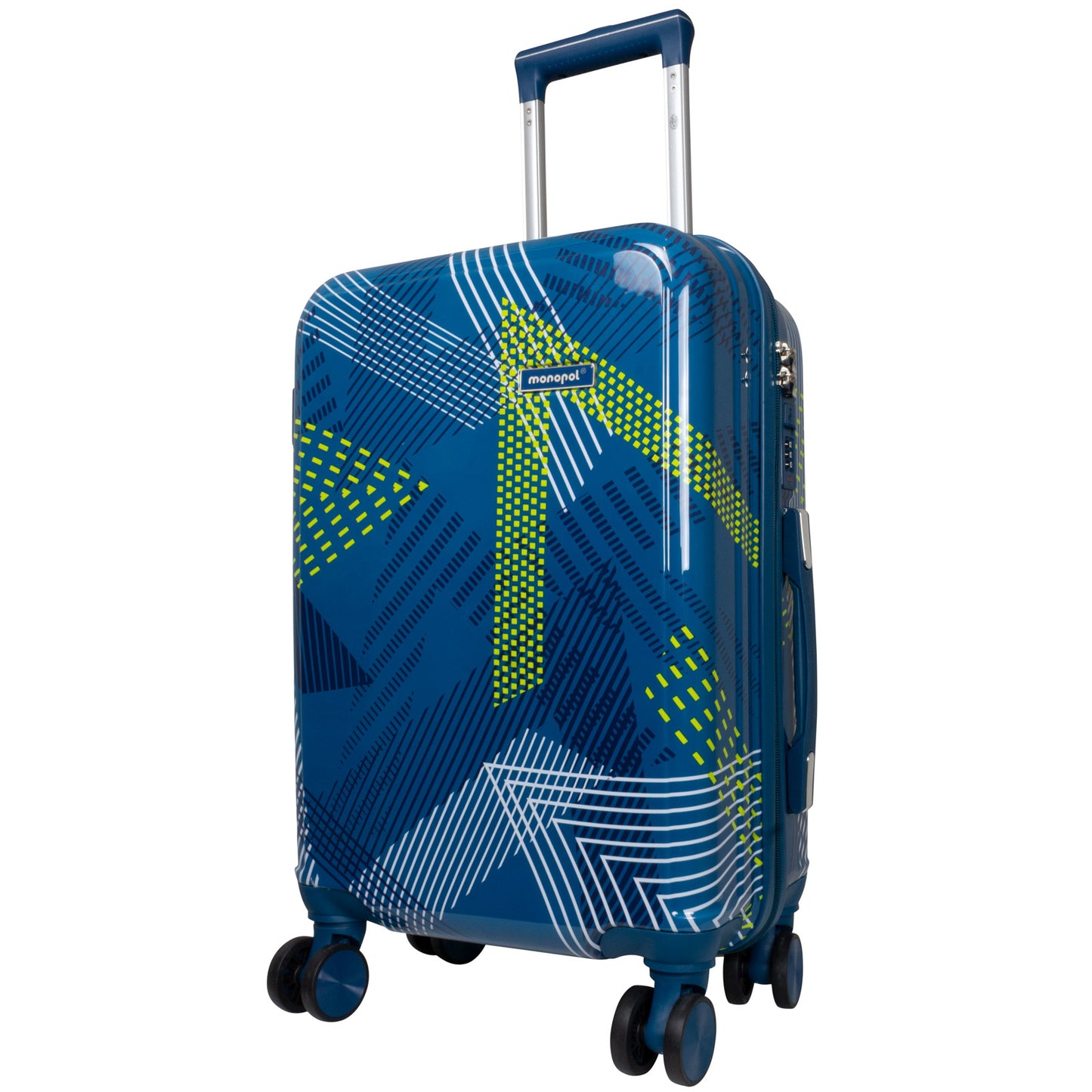 Handgepäck Boarding-Koffer Größe 55cm Hartschale Motivkoffer Ravenna blau