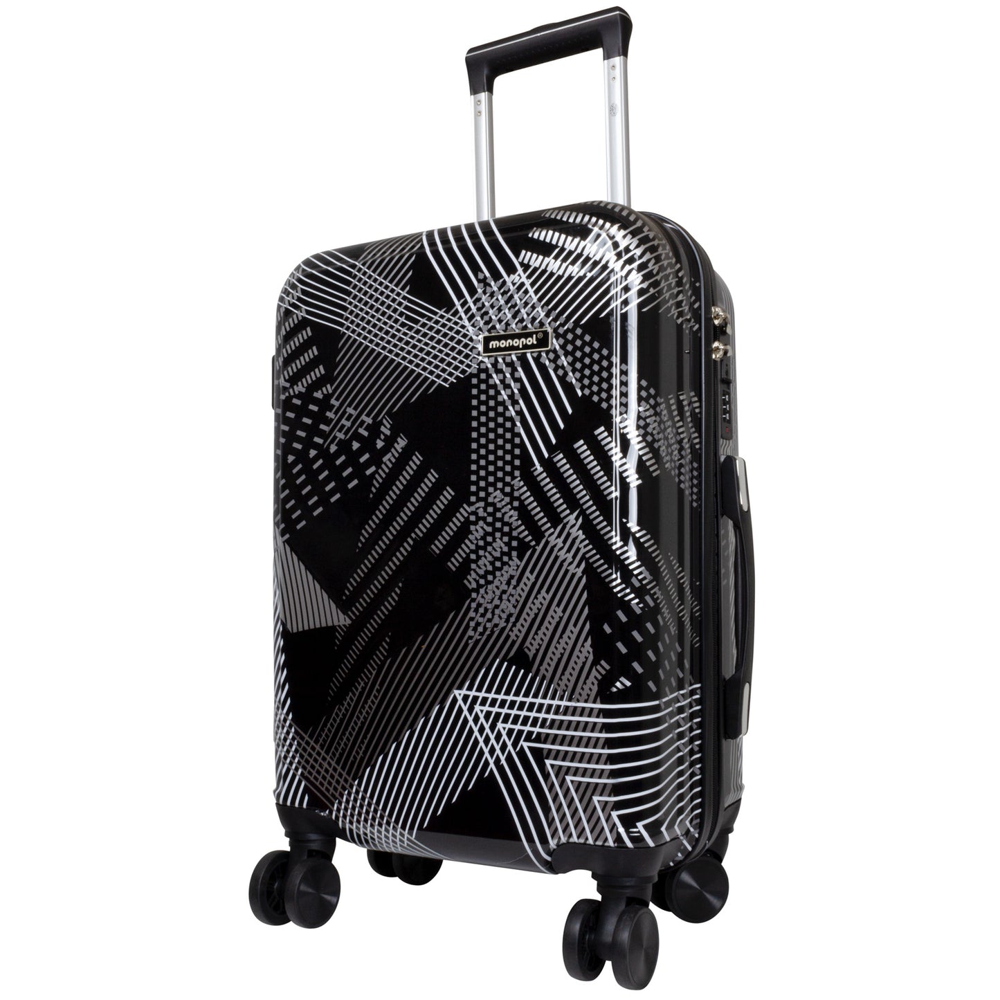 Handgepäck Boarding-Koffer Größe 55cm Hartschale Motivkoffer Ravenna schwarz